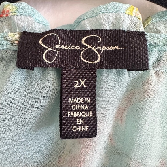 Jessica Simpson Plus Size Floral Sleeveless Maxi Dress - Light Blue - Picture 5 of 7